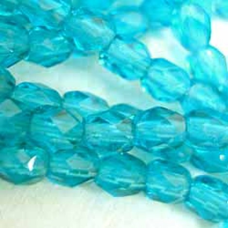 3mm Czech Fire Polish Beads - Teal - Pack of 50