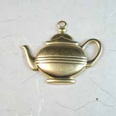 22x27mm Teapot Raw Brass Charm