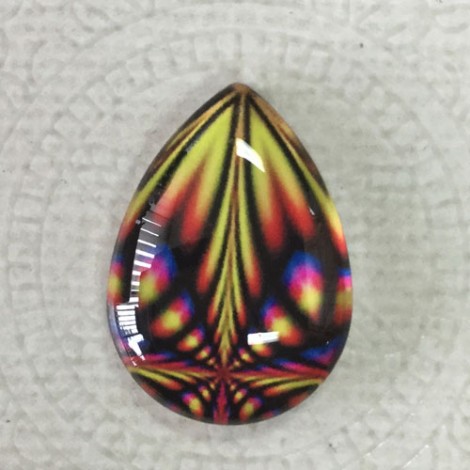 18x25mm Art Glass Backed Teardrop Cabochons - Majolica 2 - each 18x25mm Art Glass Backed Teardrop Cabochons - Majolica 2 - each