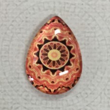 18x25mm Art Glass Backed Teardrop Cabochons - Paisley 4 - each
