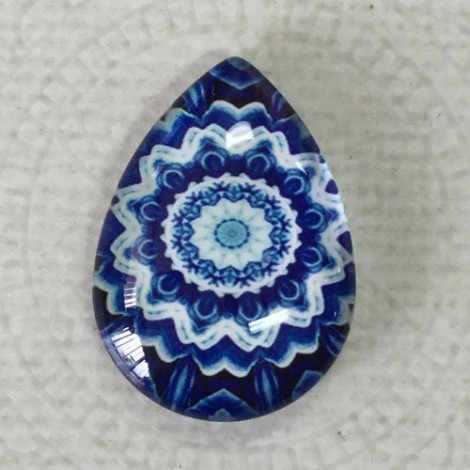 18x25mm Art Glass Backed Teardrop Cabochons - Paisley 12 - Each 18x25mm Art Glass Backed Teardrop Cabochons - Paisley 12 - Each
