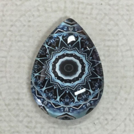 18x25mm Art Glass Backed Teardrop Cabochons - Paisley 11 - Each 18x25mm Art Glass Backed Teardrop Cabochons - Paisley 11 - Each