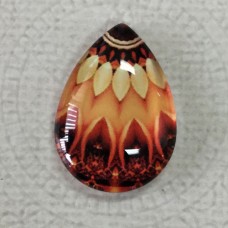 18x25mm Art Glass Backed Teardrop Cabochons - Majolica 5 - Each