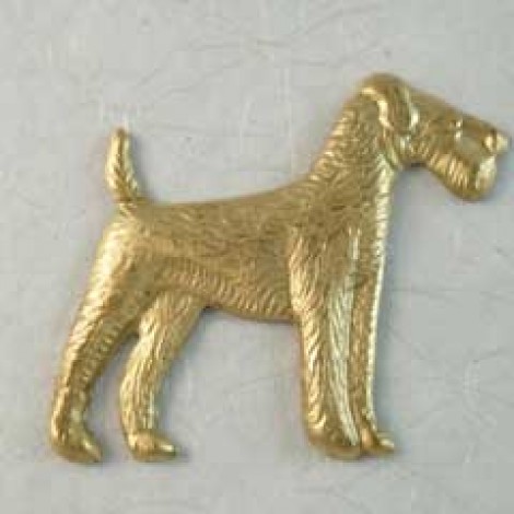 45x40mm Large Terrier Dog Raw Brass Component - each