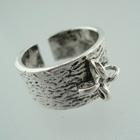 Antique Silver 17x10mm Adjustable Ring w/4 loops - each Antique Silver 17x10mm Adjustable Ring w/4 loops - each