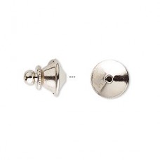 Nickel Plated Silver Screw Style Tie-Tack Clutch