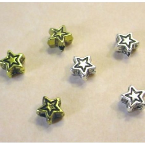 Metallized 4mm Star Spacer Beads