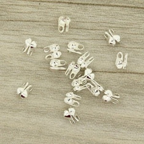 3x1.6mm Silver Plated Brass Tiny Beadtips