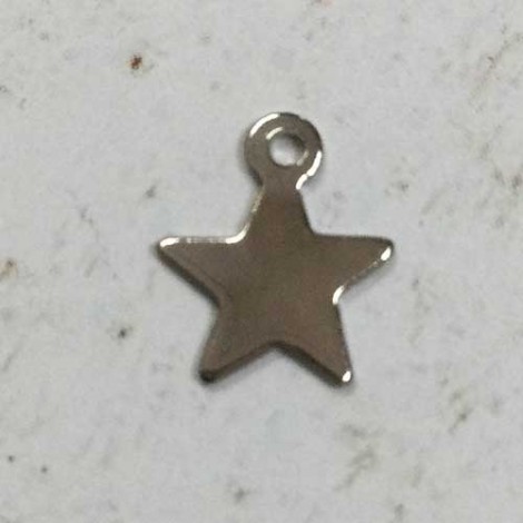 8mm Faceted Star Pressed Silver Plated Brass Drop