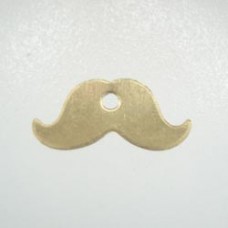 13x6mm Raw Brass Mustache Charm - Pack of 10