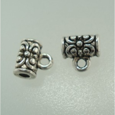 7mm Ant Silver Tibetan Style Hanger Beads w/Loop -1mm