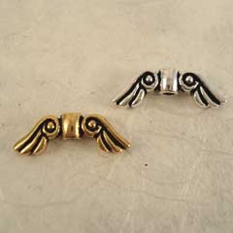 15mm TierraCast Small Angel Wings - Ant Gold or Silver