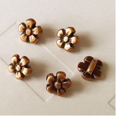 3mm Flat Leather Daisy Slider - Ant Copper