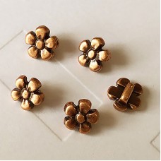 3mm Flat Leather Daisy Slider - Ant Copper - Each