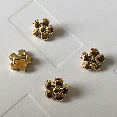 3mm Flat Leather Daisy Slider - Shiny Gold - Each 3mm Flat Leather Daisy Slider - Shiny Gold - Each