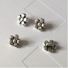 3mm Flat Leather Daisy Slider - Ant Silver