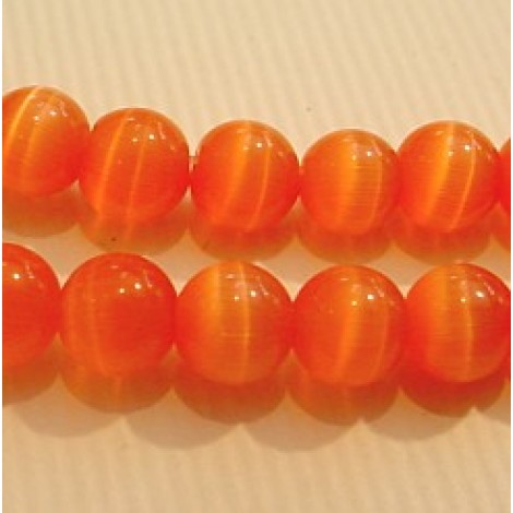 6mm Tomato Cats Eye Beads