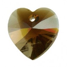 10mm Swarovski Crystal Heart Drops - Topaz Blend