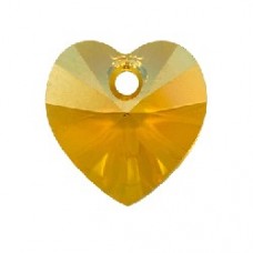 10mm Swarovski Crystal Heart Drops - Topaz