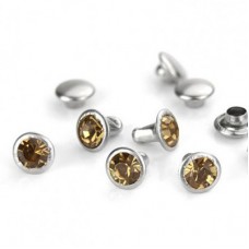 6mm ImpressArt Crystal Round Rivets - Topaz  - Pack of 5