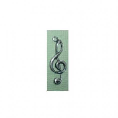 19mm Sterling Silver Plated Treble Clef Charm
