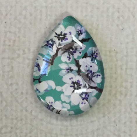 18x25mm Art Glass Backed Teardrop Cabochons - Each