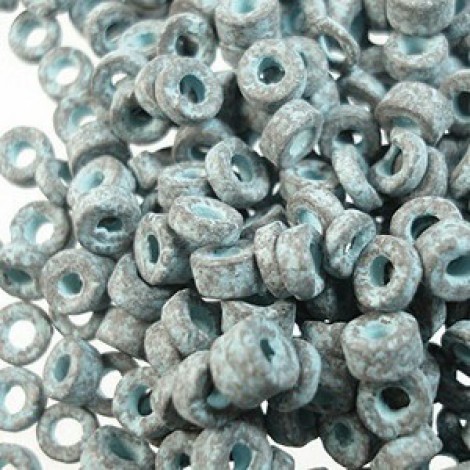 3mm Metallized Ceramic Seed Beads - Green Patina Copper