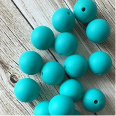 15mm Baby-Safe Silicone Round Beads - Turquoise