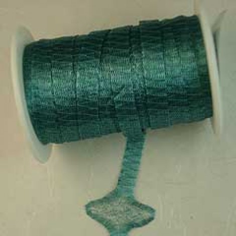 6mm WireLace Metallic Tubular Ribbon - Turquoise - Per metre