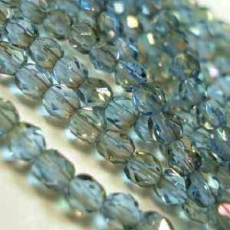 4mm Czech Firepolish Beads - Twilight Sapphire - Pack of 50