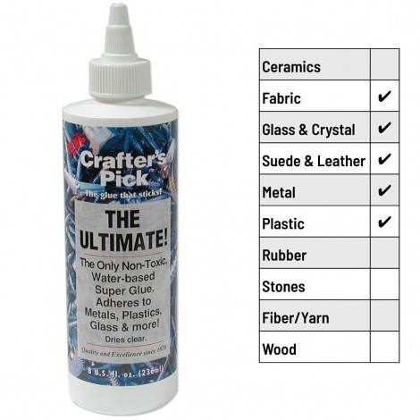 Ultimate Glue by Crafters Pick - 8oz - Non-Toxic & Clear