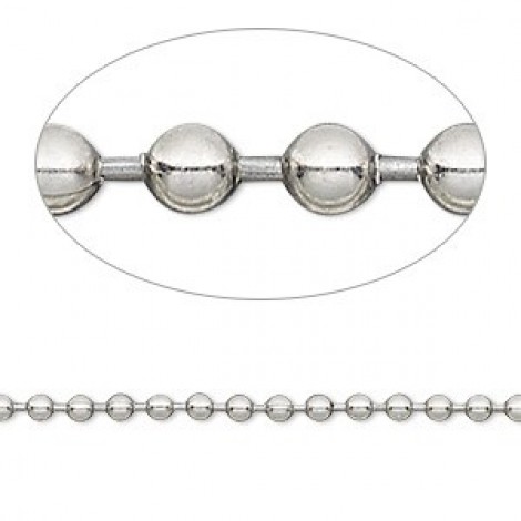 2.4mm 304 Stainless Steel Ball Chain - 10 metre roll