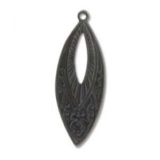 38x14mm Etruscan Navette Vintaj Arte Brass Drop - Each
