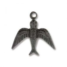 17x16mm Watchful Bird Drop -Vintaj Arte Natural Brass - Each