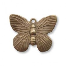 Vintaj Natural Brass Charm - 19x15mm Monarch Butterfly - Pack of 2