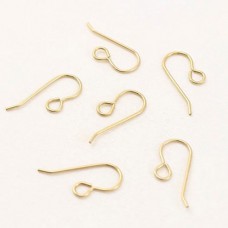 20x10mm Vintaj 21ga Natural Solid Brass Earwires - Pack of 2 Pair
