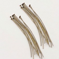 3" (75mm) 21ga Vintaj Natural Brass Headpins - Pack of 10