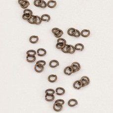 5mm OD 18ga Vintaj Antique Natural Brass Open Jump Rings - Pack of 10