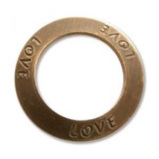 22mm Vintaj Natural Brass Affirmation Ring - Love