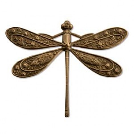 40x59mm Vintaj Natural Brass Ornate Dragonfly Pendant