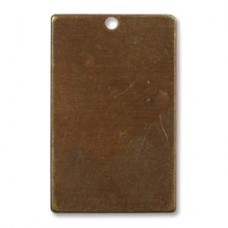 22x14mm Vintaj Altered Natural Brass Rectangle Drop - Pack of 10