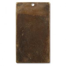 32x17mm Vintaj Natural Brass Altered Rectangle Blank - Pack of 6