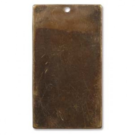 32x17mm Vintaj Natural Brass Altered Rectangle Blank - Pack of 6