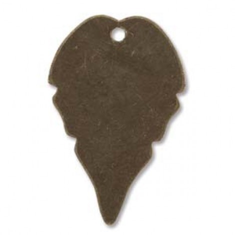 27x18mm Vintaj Natural Brass Trailing Leaf Drop - Pack of 5