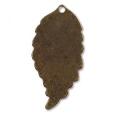 30x14.5mm Vintaj Natural Brass Ambrosia Leaf Blank Drops - Pack of 5