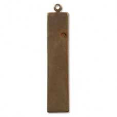 41x8.5mm Vintaj Natural Brass Rectangle Tag Drop - Pack of 4