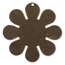 40mm Vintaj Natural Brass Modern Flower Blank Drop - Pack of 5