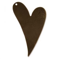 41x24mm Vintaj Natural Brass Artisan Heart Blank - Pack of 2