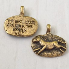 Green Girl Studios - 20mm Brave Horse Pendant - Antique Bronze - Each
