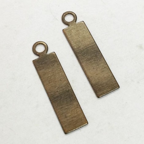 21x5mm Vintaj Natural Brass Rectangle Tags - Pack of 10